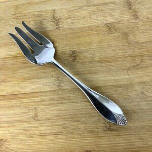 Oneida Heirloom Cube Kingswood Cold Meat Serving Fork Stainless Steel Glossy